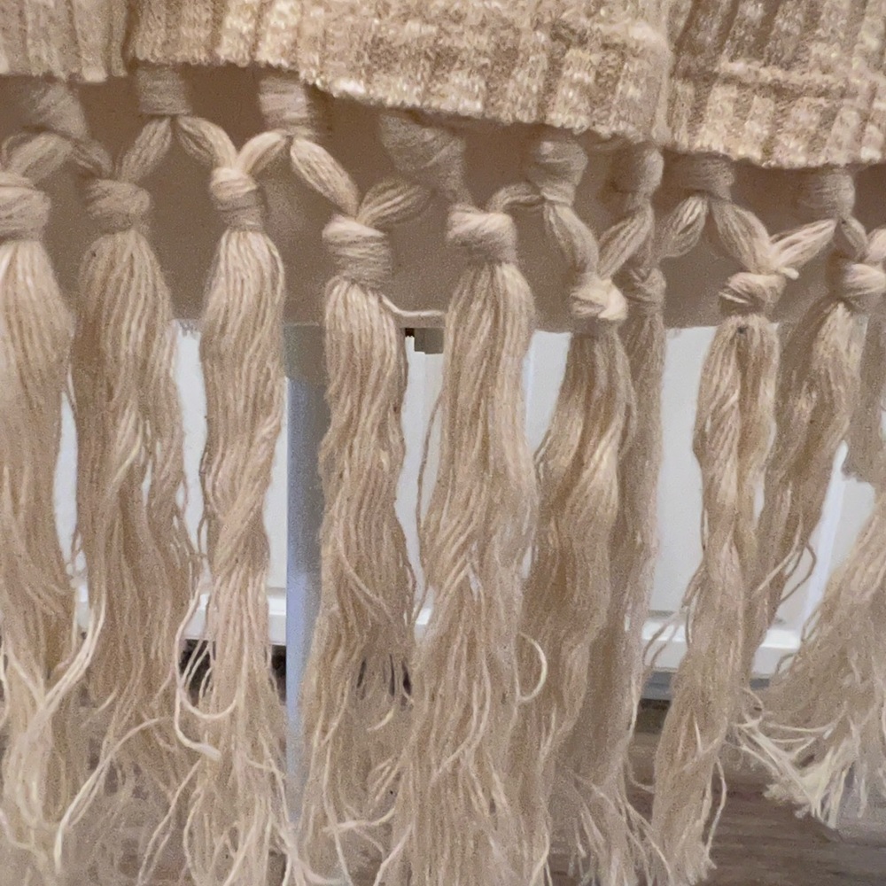 Anthropologie Eri + Ali Boho Ivory Fringe Sleeveless Tank Top - Picture 5 of 6